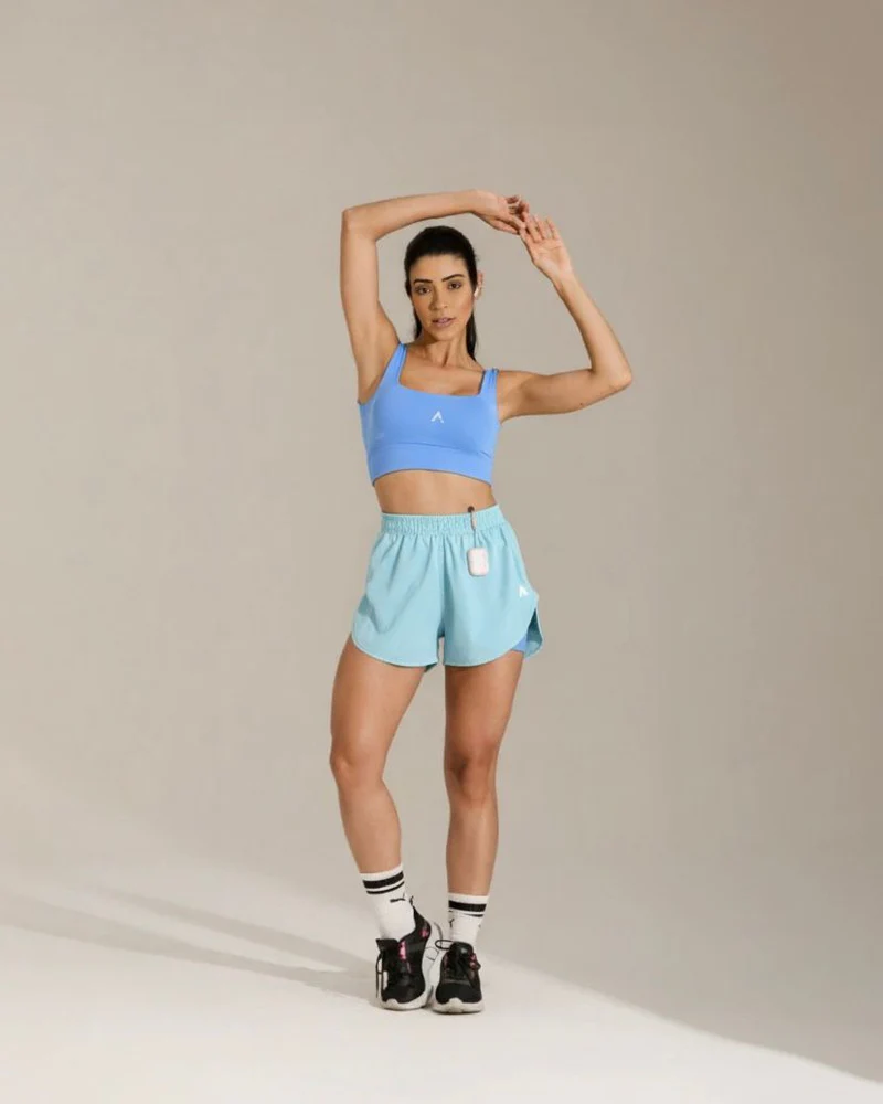 Conjunto Short Duplo Elenna - Azul