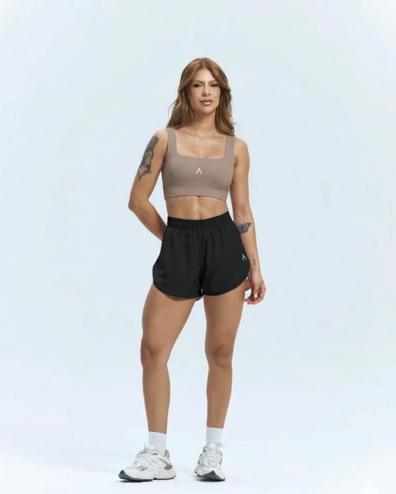 Conjunto Short Duplo Elenna - Marrom/Preto